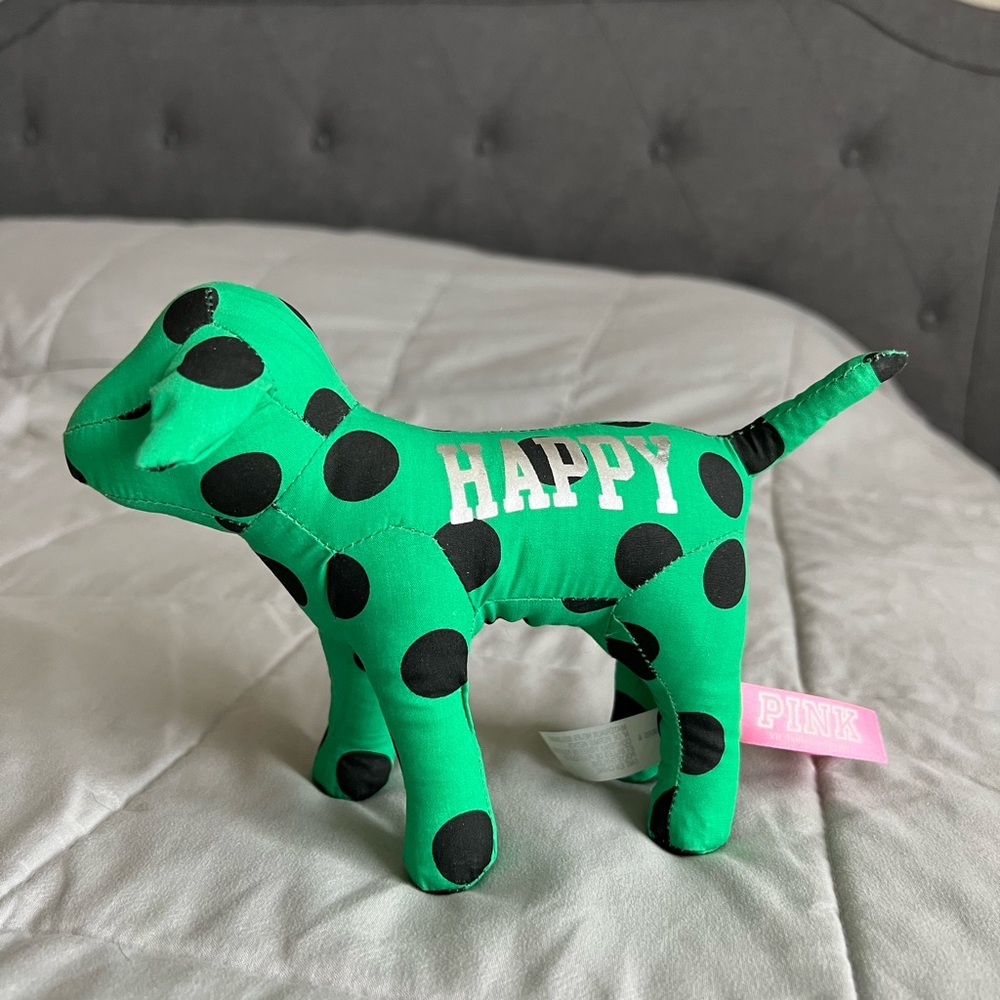 PINK Green with black polka dots dog